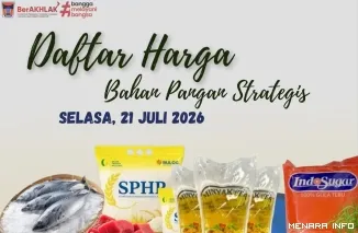 Daftar Harga Bahan Pangan Strategis di Kota Padang, Selasa (21/7/2026)