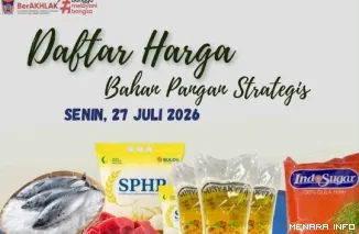 Daftar Harga Bahan Pangan Strategis di Kota Padang, Senin (27/7/2026)