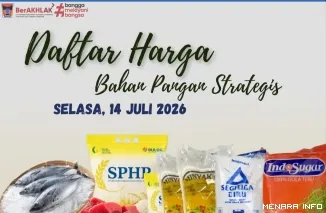Daftar Harga Bahan Pangan Strategis di Kota Padang, Selasa (14/7/2026)