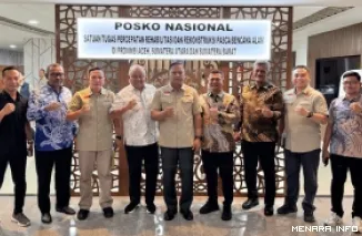 Kaposko Satgas PRR Irjen Wahyu Bintono Hari Bawono bersama jajaran Satgas PRR saat menerima audiensi Pemerintah Kabupaten Aceh Utara, Kamis. (humas)