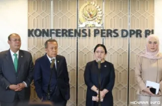 Ketua DPR RI Puan Maharani, saat konferensi pers usai mengikuti Rapat Paripurna di Gedung DPR, Senayan, Jakarta, Kamis. (*)