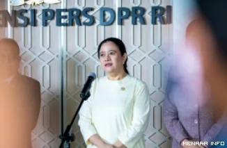 Ketua DPR RI, Puan Maharani konfrensi pers usai rapat paripurna Penutupan Masa Persidangan V Tahun Sidang 2025-2026 di Senayan, Jakarta, Selasa. (humas)