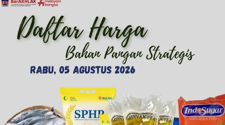 Harga Bahan Pangan Strategis di Padang, Rabu (5/8/2026)