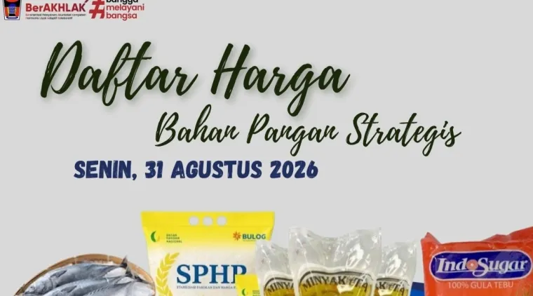 Daftar Harga Bahan Pangan Strategis di Padang, Senin (31/8/2026)