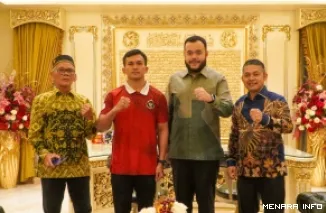 Wali Kota Padang Fadly Amran Bersama Letda Inf. Gilang Ilhaza, Atlet Gulat Asal Kota Padang yang Akan memperkuat kontingen Indonesia pada Asian Games 2026 di Aichi-Nagoya, Jepang.(*)