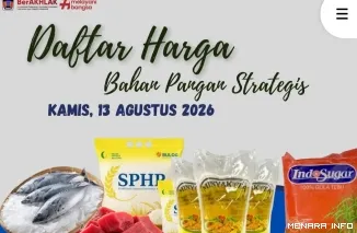 Daftar Harga Bahan Pangan Strategis di Padang, Kamis (13/8/2026)