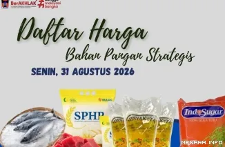 Daftar Harga Bahan Pangan Strategis di Padang, Senin (31/8/2026)
