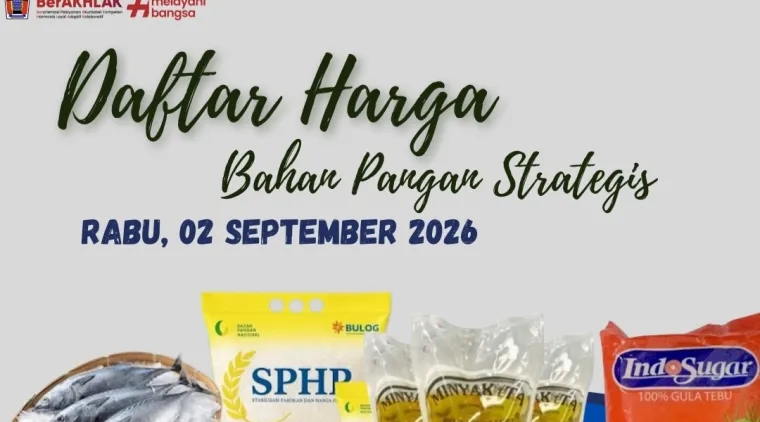 Harga Bahan Pangan Strategis di Padang, Rabu (2/9/2026)