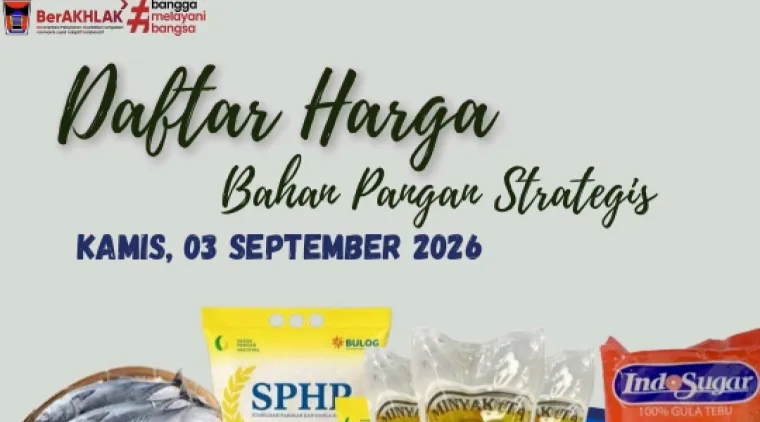 Daftar Harga Bahan Pangan Strategis di Padang,Kamis (3/9/2026)