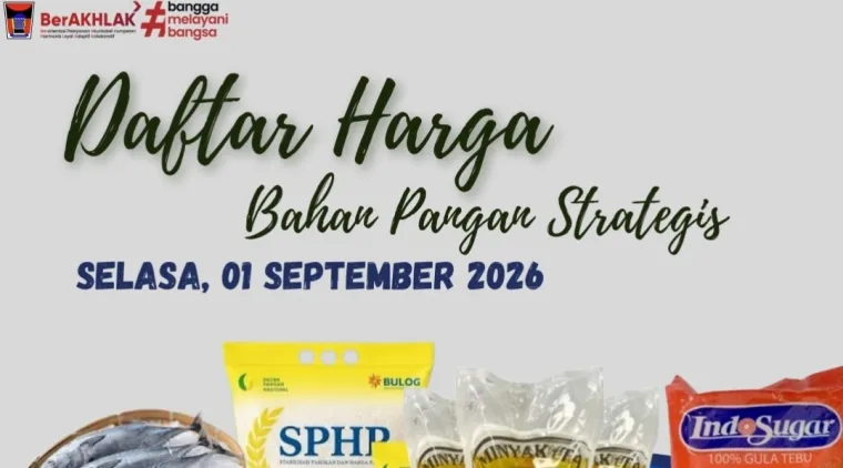 Daftar Harga Bahan Pangan Strategis di Padang ,Selasa (1/9/2026)