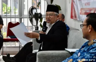 Wakil Ketua Komisi VIII DPR RI Ansory Siregar saat memimpin pertemuan di Sentra Terpadu Pangudi Luhur di Bekasi, Kamis (17/9/2026). (humas)