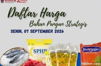 Daftar Harga Bahan Strategis Kota Padang, Senin (7/9/2026)