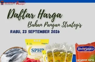 Daftar Harga Pangan Strategis Hari Rabu (23/9/2026)