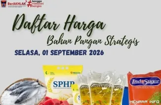 Daftar Harga Bahan Pangan Strategis di Padang ,Selasa (1/9/2026)