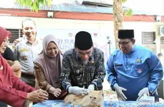 Wakil Wali Kota Padang Maigus Nasir Saat Menghadiri World Rabies Day di Kantor Camat Padang Selatan, Senin (28/9/2026)