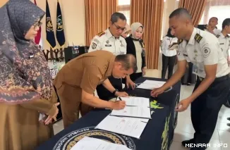 Penanda Tanganan Perjanjian Kerjasama Antara Lapas Solok dengan Sejumlah Pihak Terkait Pembinaan Keterampilan Bagi WBP, Selasa (8/9/2026)