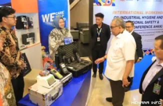 Wakil Menteri Ketenagakerjaan (Wamenaker), Afriansyah Noor jadi pembicara pada International Workshop on Industrial Hygiene, Occupational Safety and Health sekaligus Musyawarah Nasional AHKKI di Jakarta, Kamis (24/9/2026). (humas)