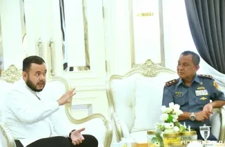 Wali Kota Padang Fadly Amran Saat Menerima Komandan Kodaeral Padang Laksamana Muda TNI Sarimpunan Tanjung (*)