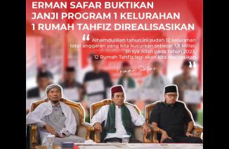 Wako Erman Buktikan Janji, Program 1 Perkelurahan 1 Rumah Tahfiz Direalisasikan