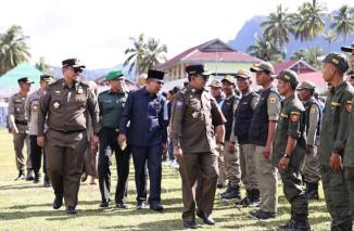 Satlinmas Tanah Datar Siap Bantu Pengamanan Pilwanag, Pemilu dan Pilkada Serentak