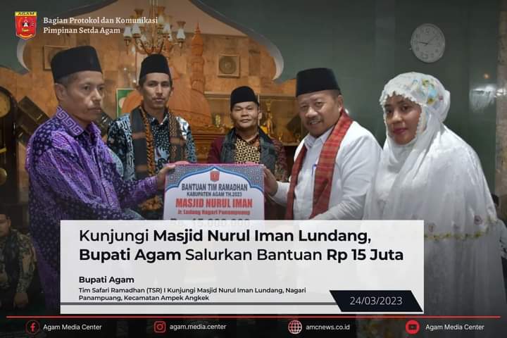 Tim I Safari Ramadhan Pemkab Agam Kunjungi Masjid Nurul Iman Lundang