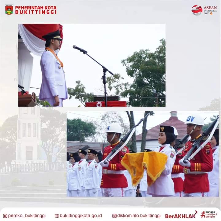 Bukittinggi Gelar Upacara Bendera pada HUT ke 78 RI di Lapangan Wirabraja