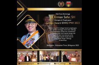 Karena Peduli Olahraga, Erman Safar Satu-satunya di Sumbar Walikota Peraih Golden SIWO