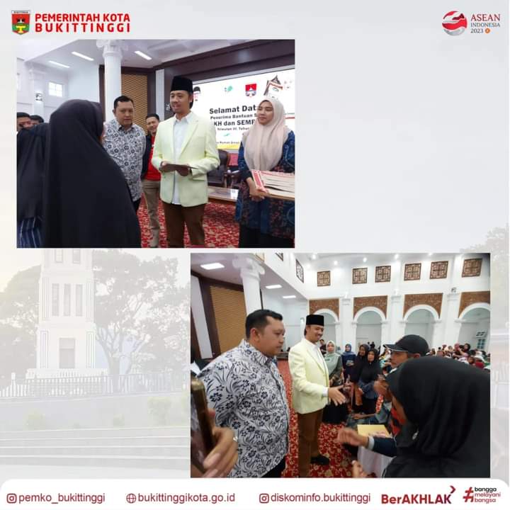 Erman Safar Serahkan Bansos Sembako dan PKH Triwulan III bagi 3042 KPM Bukittinggi