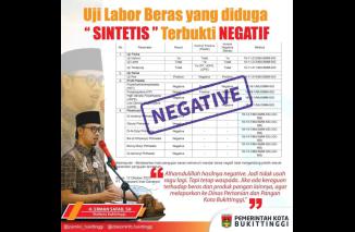 Hasil Labor Terkait Beras Sintetis Negatif, Wako Erman Minta Warga Tetap Waspada