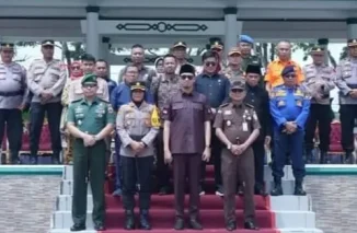 Wako Erman Safar Hadiri Apel Gelar Pasukan dan Sispamkota Pemilu 2024
