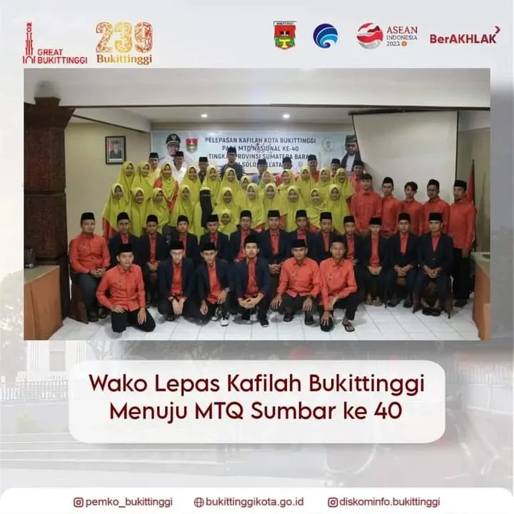 Wako Erman Safar Lepas 65 Kafillah Bukittinggi ke MTQ Tingkat Sumbar