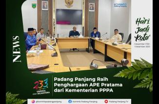 Padang Panjang Raih Penghargaan APE Pratama dari Kementerian PPPA