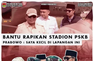 Bantu Rapikan Stadion PSKB, Prabowo : Saya Kecil di Lapangan Ini