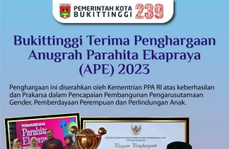Bukittinggi Terima Penghargaan Anugrah Parahita Ekapraya 2023