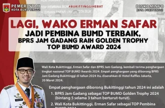 Erman Safar dan BPRS Jam Gadang Terima Penghargaan TOP BUMD Awards 2024