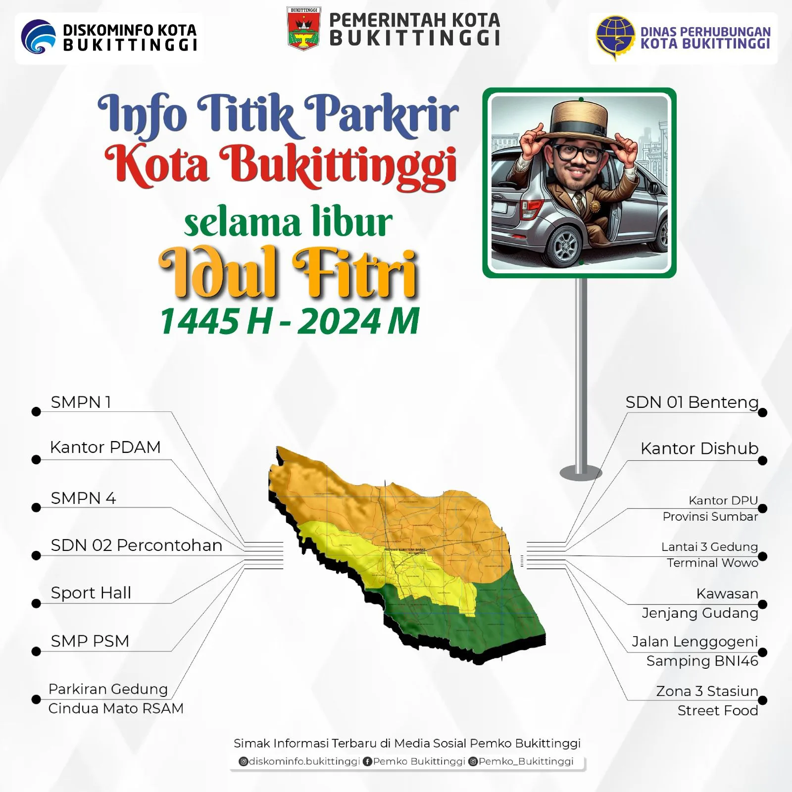 Pemko Bukittinggi Siapkan Titik Parkir Tambahan Saat Libur Idul Fitri 1445 H