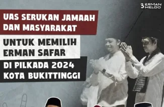 UAS Serukan Coblos Nomor Tiga Erman Safar Heldo di Pilwako Bukittinggi