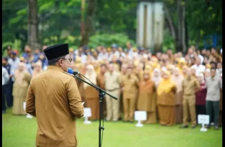 Bupati Tanah Datar Pimpin Apel Gabungan ASN