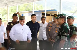 Wako Hendri Arnis bersama Pangdam XX/TIB Tinjau Pembangunan SPPG Kodim 0307/TD, Rabu (15/10/2025).