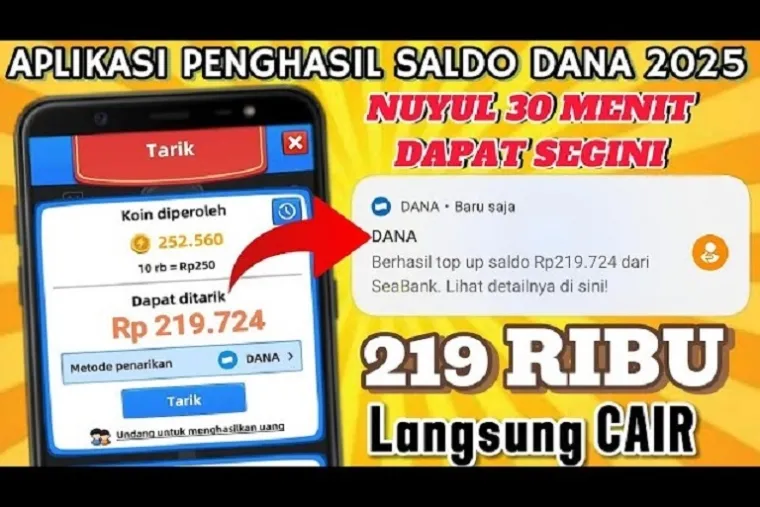 Ilustrasi aplikasi penghasil Uang 2025. (Foto: @peluangcuanid)