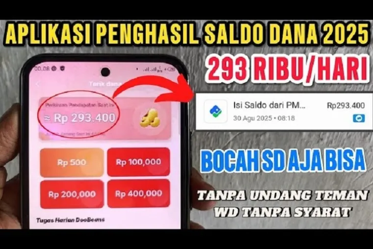 Ilustrasi aplikasi penghasil saldo DANA Gratis 2025. (Foto: @peluangcuanid)