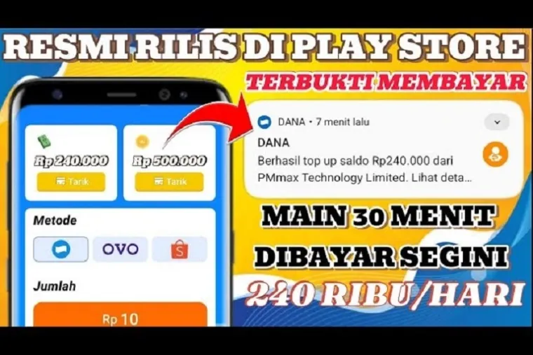 Ilustrasi aplikasi penghasil Uang 2025. (Foto: @peluangcuanid)