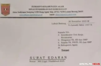 Surat Edaran Pemerintahan Kabupaten Agam. Dok