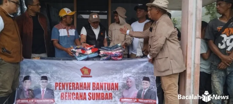 BENCANA HIDROMETEOROLOGI: DPC Gerindra Bukittinggi Salurkan Bantuan ke Sungai Landia Kecamatan IV Koto