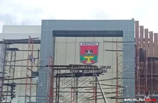 Terlihat pembangunan Perpustakaan Umum Kota Bukittinggi tengah dalam proses pekerjaan. Dok