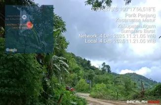 Terlihat jalur Maninjau - Kelok 44 - Matur - Simpang Panta - Batas Kota Bukittinggi sudah dapat dilalui kendaraan roda dua dan roda empat. Foto Anizur