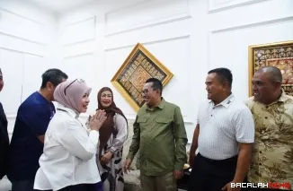Bupati Tanah Datar Eka Putra menyambut kunjungan Marsekal Muda TNI Novla Mirsyah di Gedung Indo Jolito, Batusangkar