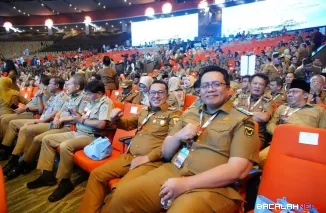 Bupati Tanah Datar Eka Putra bersama Wabup Ahmad Fadly menghadiri Rakornas Pemerintah Pusat dan Daerah 2026 di Jakarta.