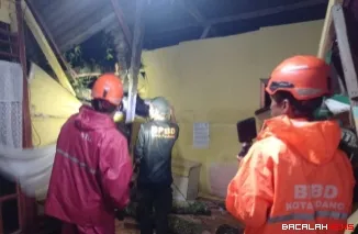 Pohon tumbang menimpa rumah warga di Padang. (Dok. BPBD Padang)