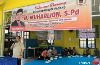 Ketua DPRD Kota Padang Muharlion, menggelar kegiatan reses masa sidang III Tahun 2026 di kawasan Padang Sarai, Kecamatan Koto Tangah, Minggu (3/5/2026).